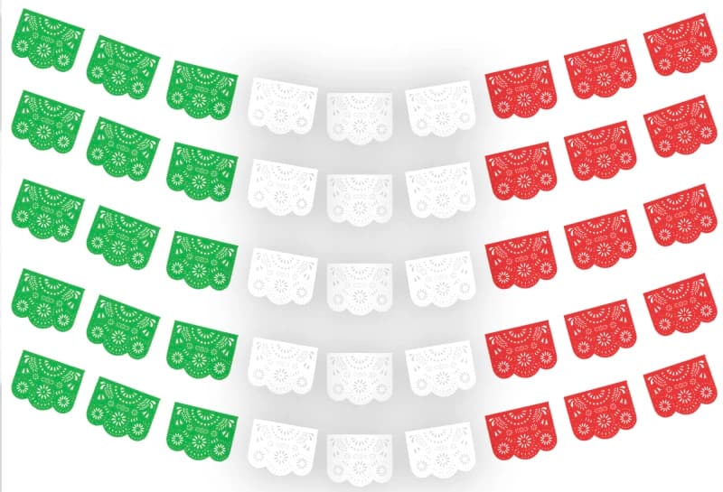 DESTELLO TRICOLOR PLASTICO PICADO MEXICANO