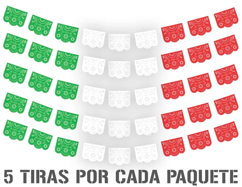 DESTELLO TRICOLOR PLASTICO PICADO MEXICANO