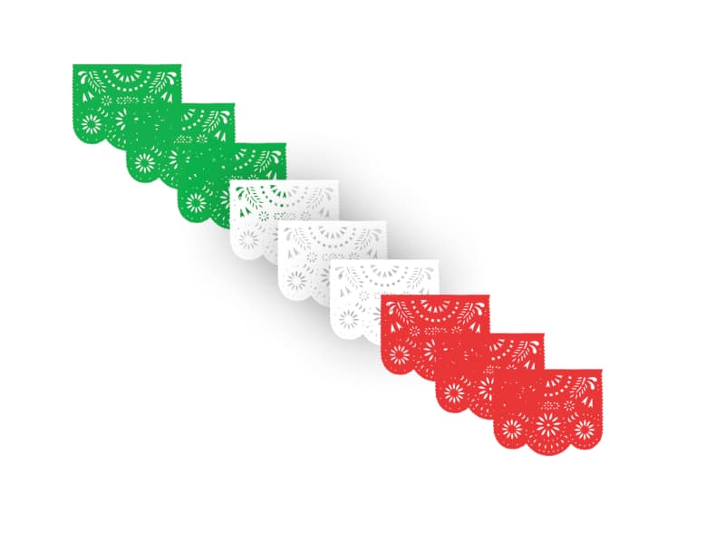 DESTELLO TRICOLOR PLASTICO PICADO MEXICANO