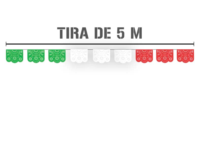 DESTELLO TRICOLOR PLASTICO PICADO MEXICANO