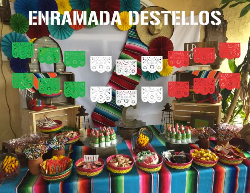 DESTELLO TRICOLOR PLASTICO PICADO MEXICANO