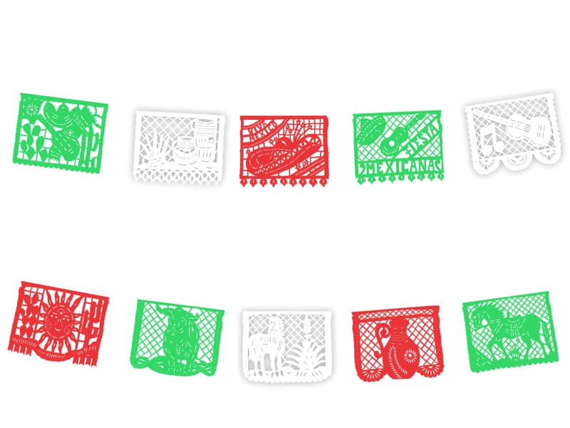 Fiesta Mexicana Tricolor Tiras Fiestas Patrias Enramadas Decoramec