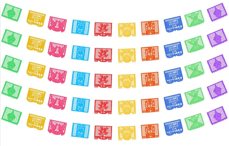 Tira de Papel Picado Virgen de Guadalupe Enramada de Plastico