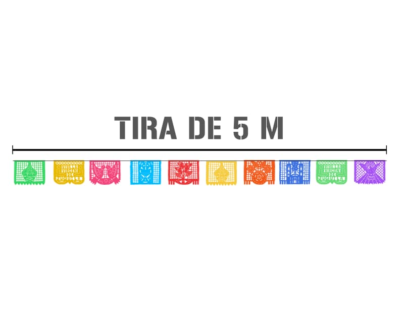 Tira de Papel Picado Virgen de Guadalupe Enramada de Plastico