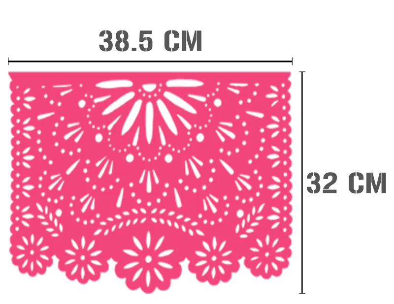 Plastico Picado Brisa Floral Tira de Papel Picado en Plastico Enramada 