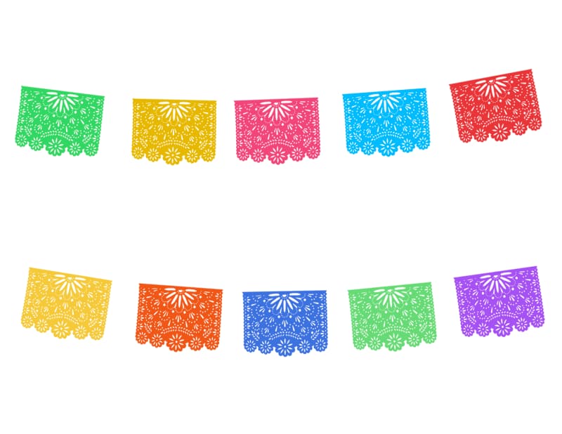 Plastico Picado Brisa Floral Tira de Papel Picado en Plastico Enramada 
