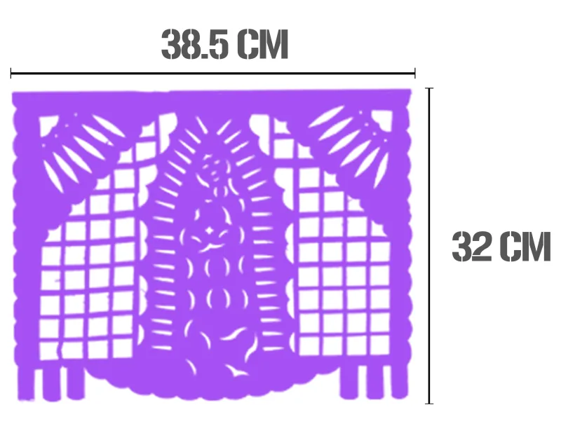 Enramada Virgen de Guadalupe Colores Tiras de Plastico Picado