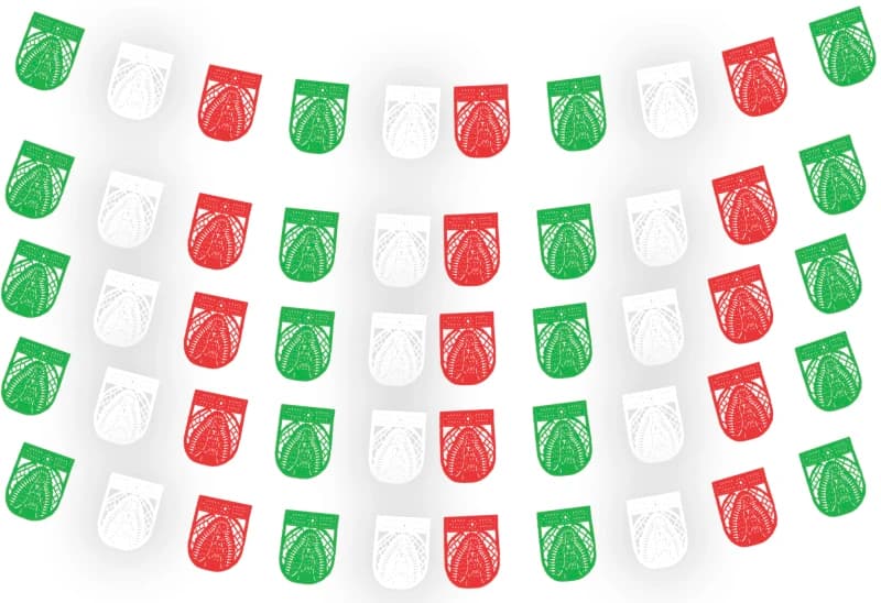 Enramada Virgen de Guadalupe 12 de diciembre tricolor en plastico picado