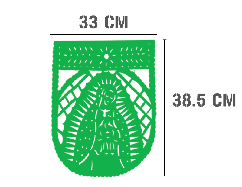 Enramada Virgen de Guadalupe 12 de diciembre tricolor en plastico picado