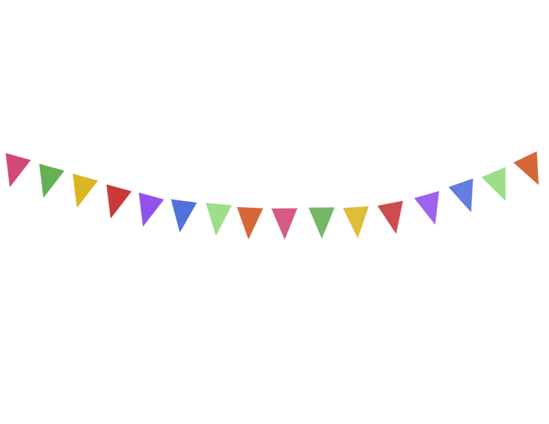 Banderin Liso Colores en tira de plastico picado Papel Picado