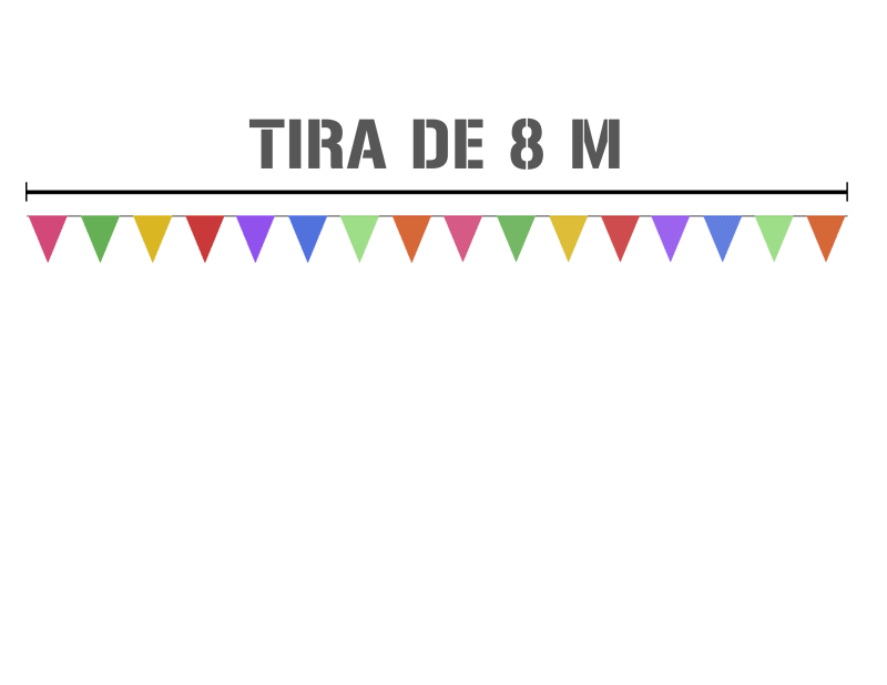 Banderin Liso Colores en tira de plastico picado Papel Picado