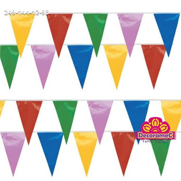 Banderin Liso Colores en tira de plastico picado Papel Picado