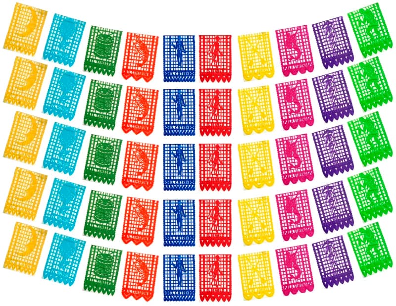 Papel Picado Loteria en tira lista para colgar Plastico Picado