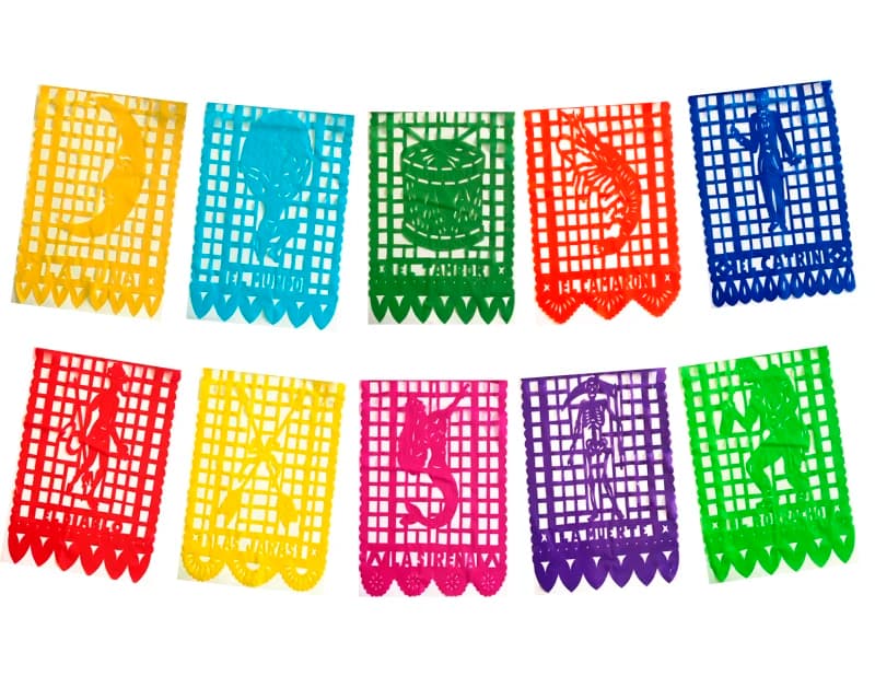 Papel Picado Loteria en tira lista para colgar Plastico Picado