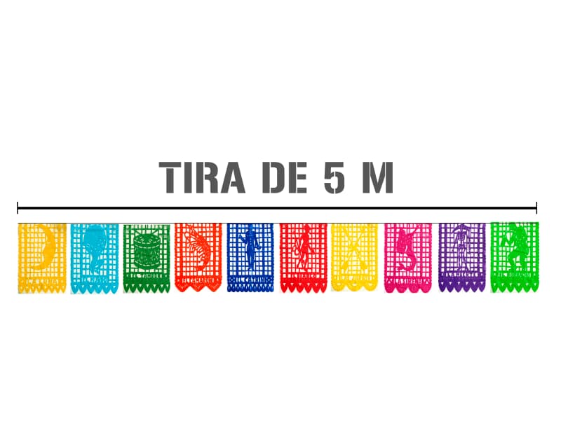 Papel Picado Loteria en tira lista para colgar Plastico Picado