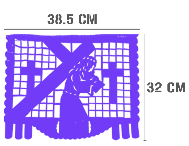 Enramada Semana Santa Plastico Picado  Morado y Blanco 