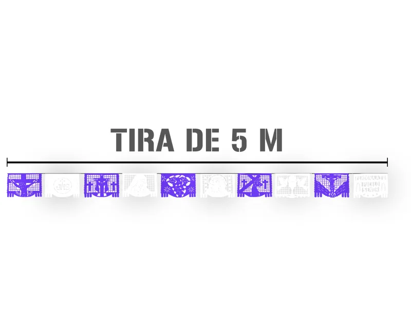 Enramada Semana Santa Plastico Picado  Morado y Blanco 