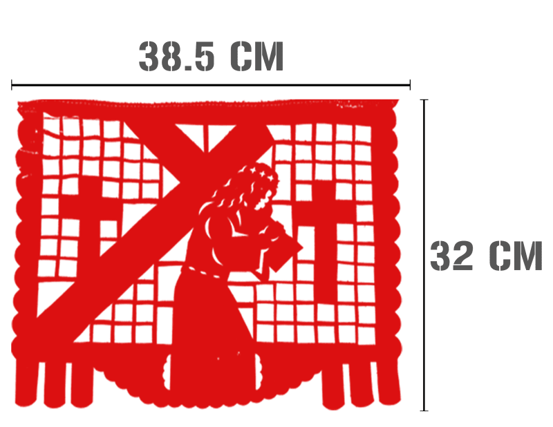Enramada Semana Santa Plastico Picado Rojo y Blanco