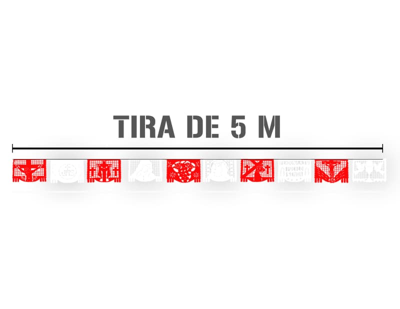 Enramada Semana Santa Plastico Picado Rojo y Blanco