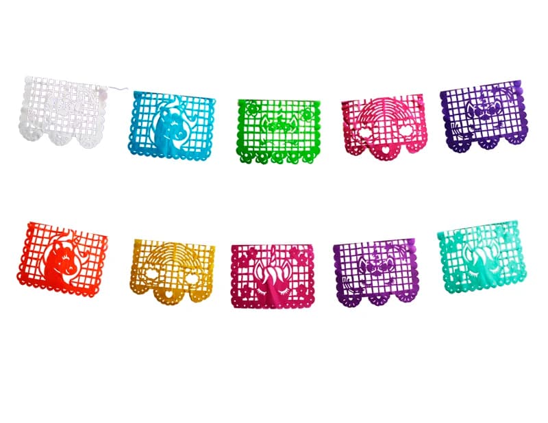 Enramada de Unicornio Papel Picado Cumpleaños Plastico Picado 