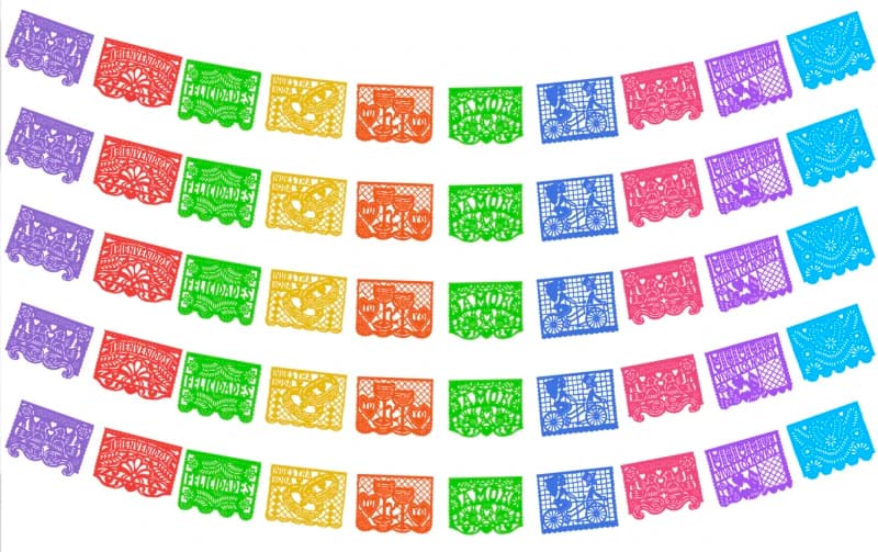Tira de Papel Picado Boda Plastico Picado Colores