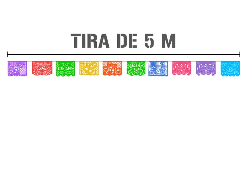 Tira de Papel Picado Boda Plastico Picado Colores