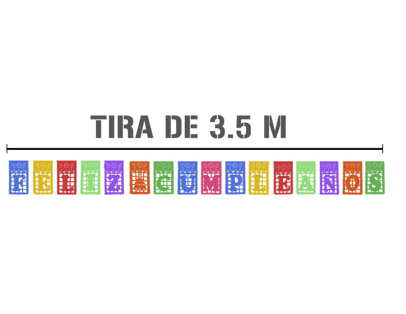 Tira Para Cumpleaños Plastico Picado Feliz Cumpleaños Enramada lista para colgar