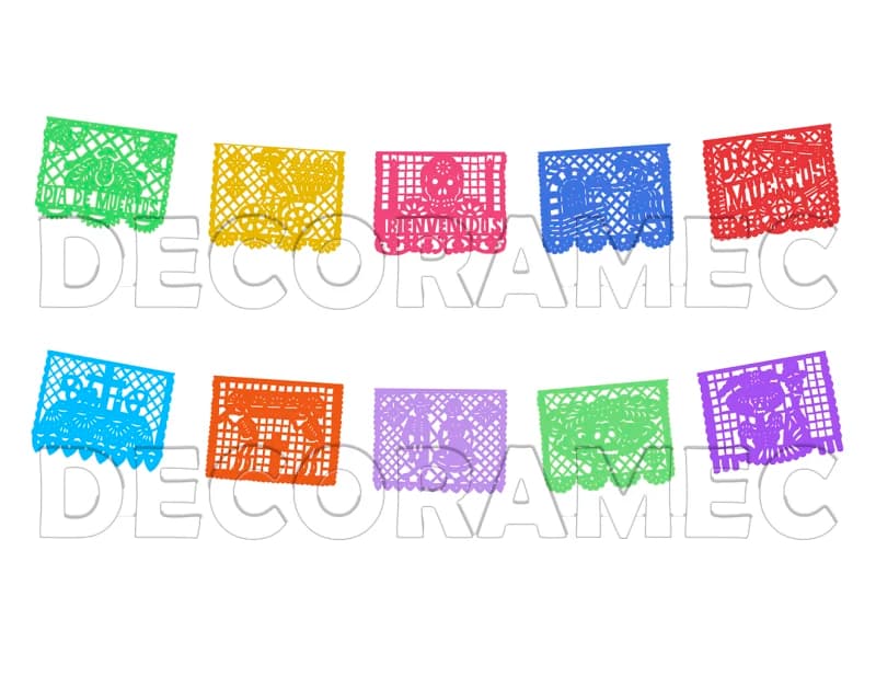 Papel Picado Dia de Muertos Plastico Picado 