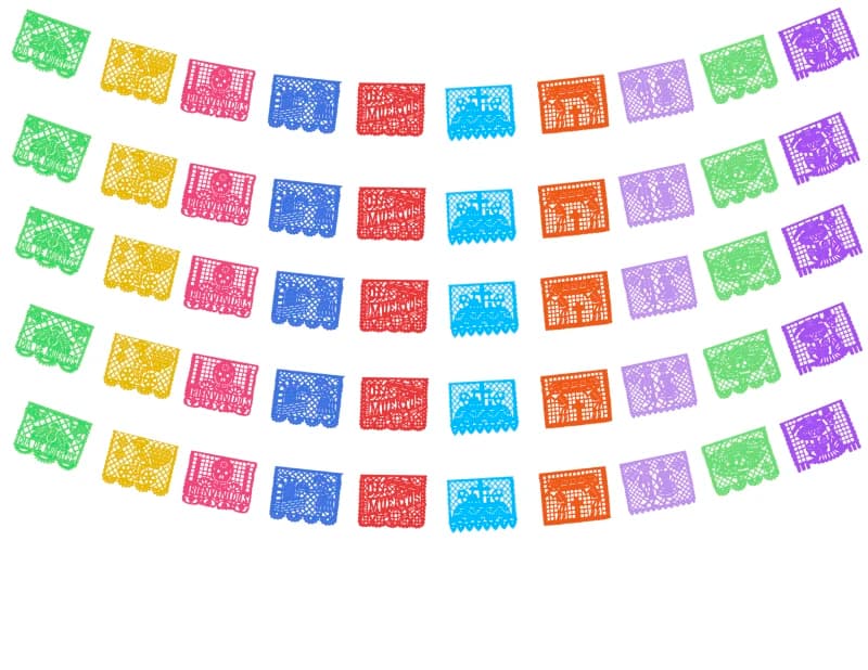 Papel Picado Dia de Muertos Plastico Picado 