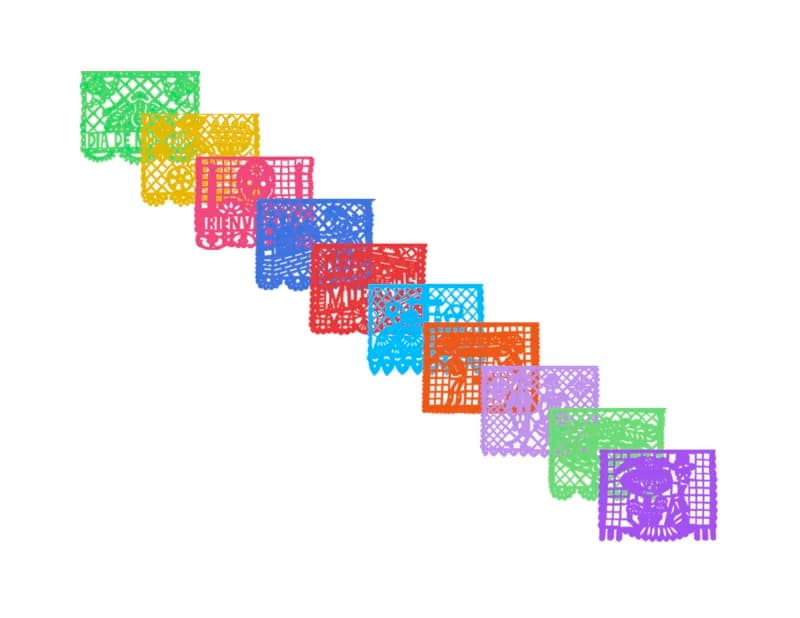 Papel Picado Dia de Muertos Plastico Picado 