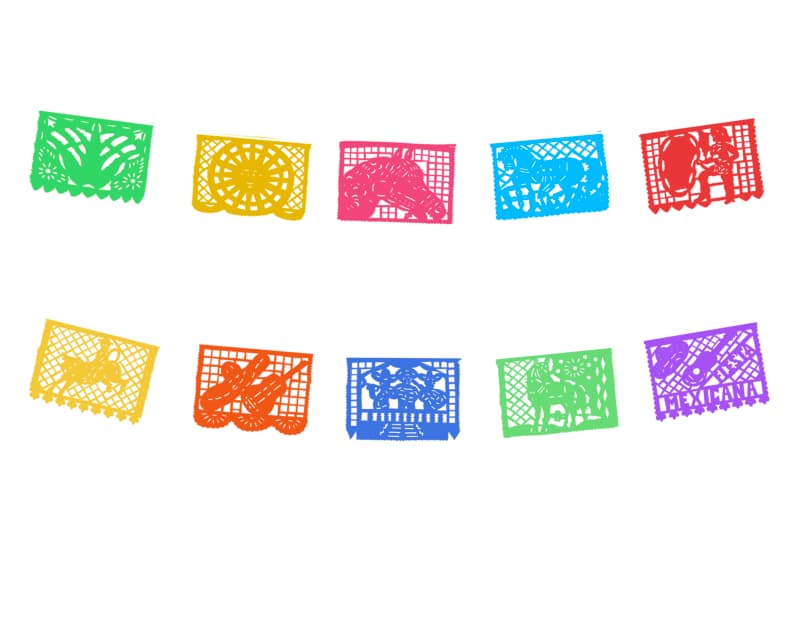 Tira de Plastico Picado Fiesta Mexicana 