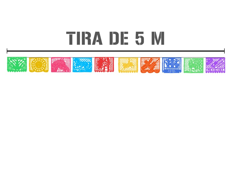 Tira de Plastico Picado Fiesta Mexicana 
