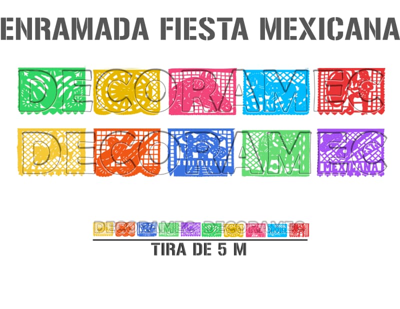 Tira de Plastico Picado Fiesta Mexicana 