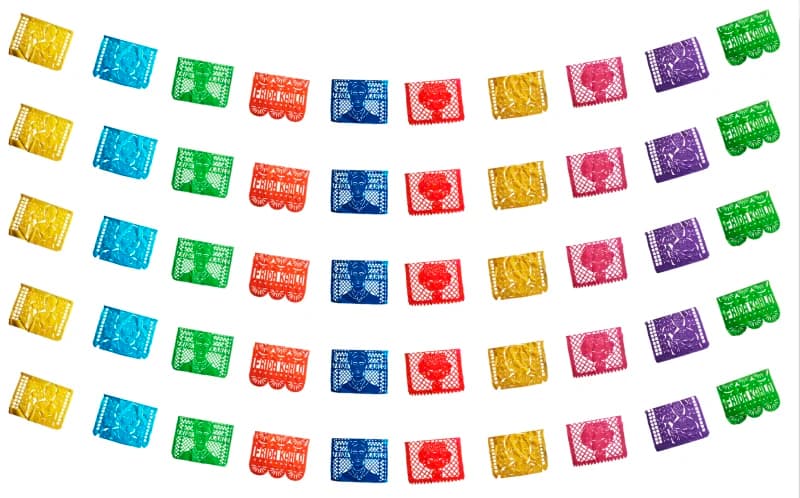 Papel Picado Frida Kahlo lista para colgar