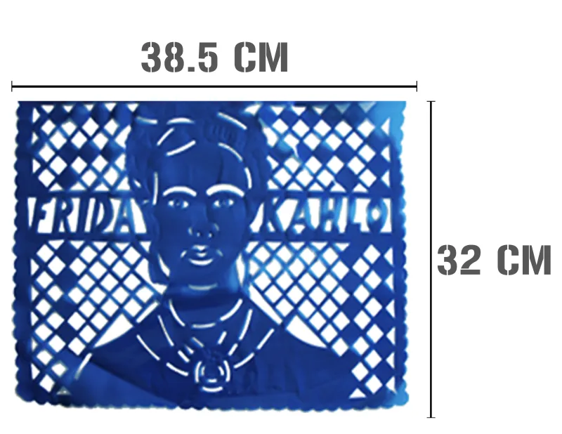 Papel Picado Frida Kahlo lista para colgar
