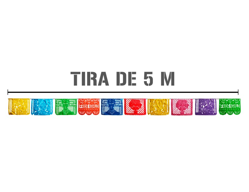 Papel Picado Frida Kahlo lista para colgar
