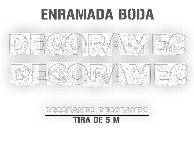 Enramada Tira de Plastico Picado para Boda