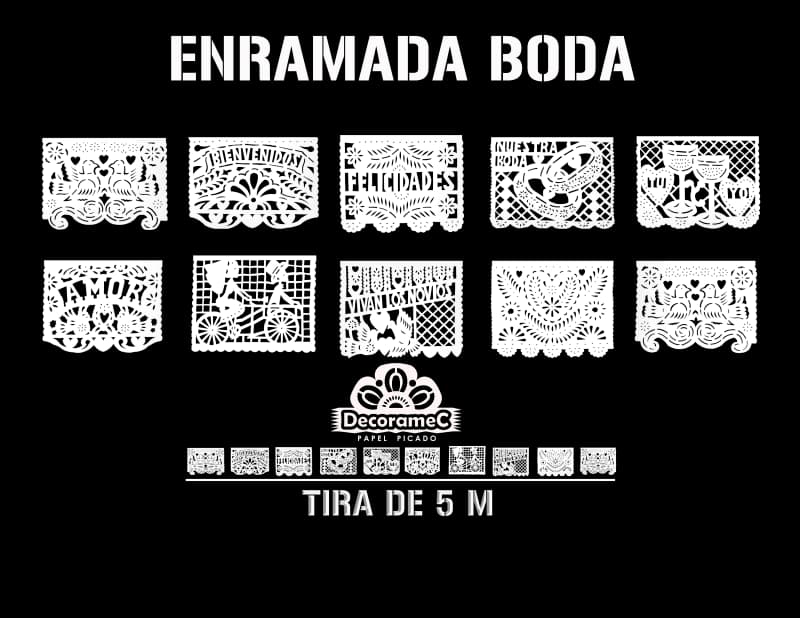 Enramada Tira de Plastico Picado para Boda