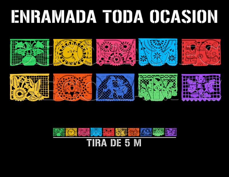 Plastico Picado para Toda Ocasion Enramada Multicolo