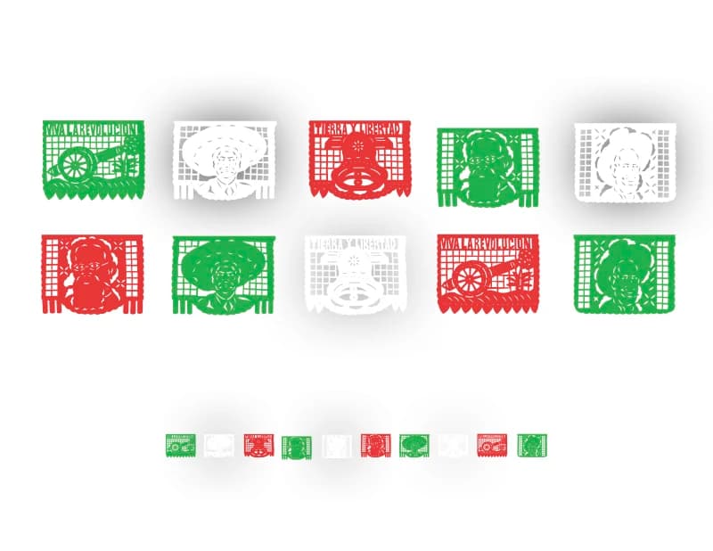 plastico picado revolucion mexicana tira para el 20 de noviembre