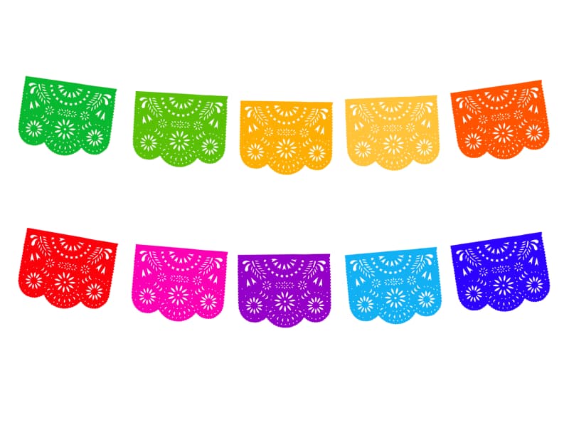 plastico picado destello multicolor tira papel picado lista para colgar