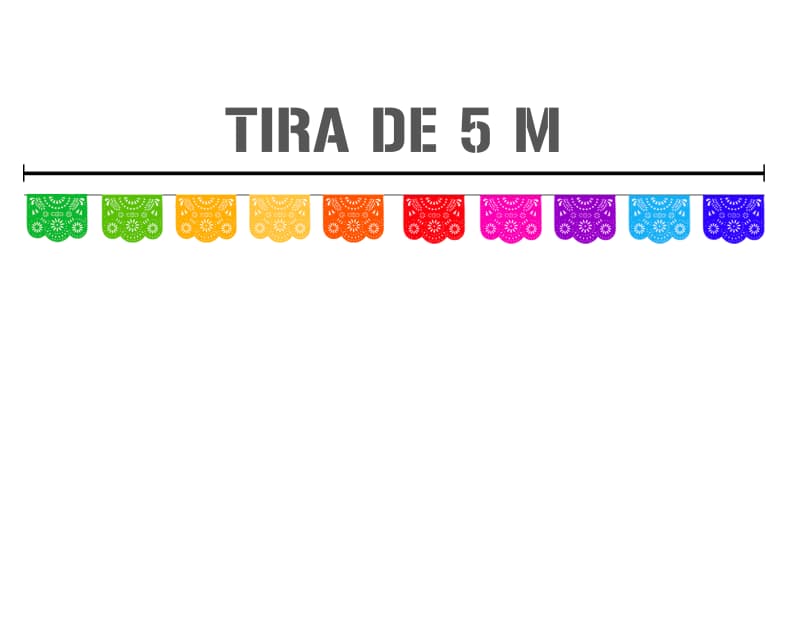 plastico picado destello multicolor tira papel picado lista para colgar