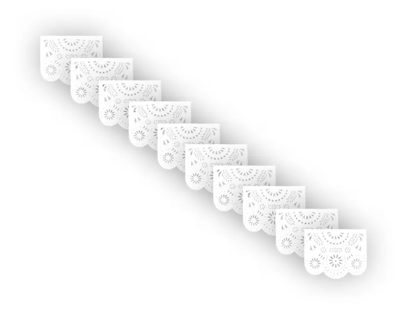 Papel Picado Destello Blanco Ideal Para todo tipo de evento listo para colgar