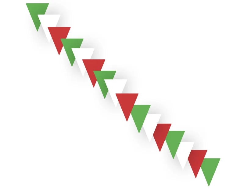 Banderin Liso Tricolor en tira de Plastico Picado