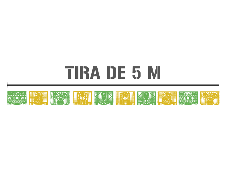Papel Picado San Jose en Tira de Plastico Picado Para envio inmediato