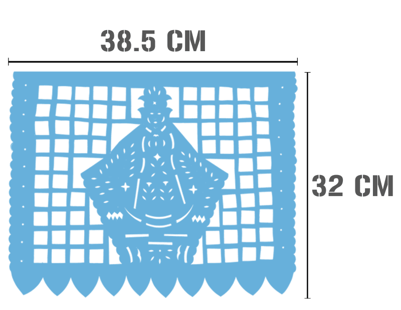 Tira Virgen de Juquila Enramada Plastico Picado