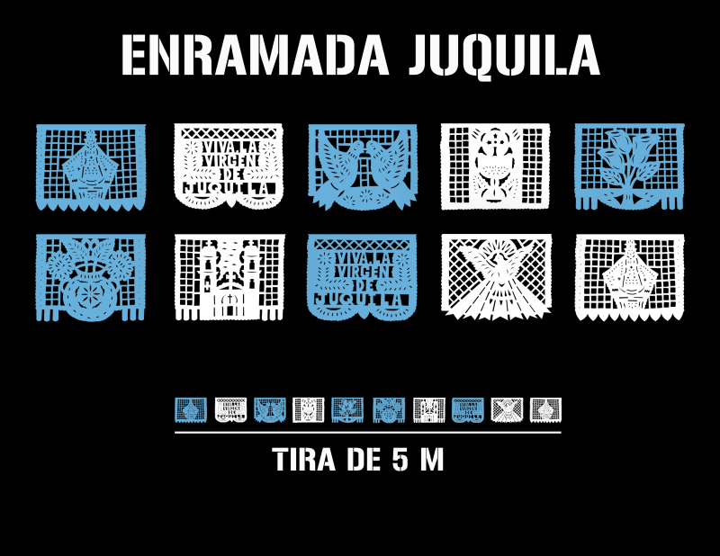 Tira Virgen de Juquila Enramada Plastico Picado