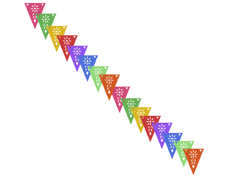 Banderin Multicolor Toda Ocasion listo para colgar en plastico picado