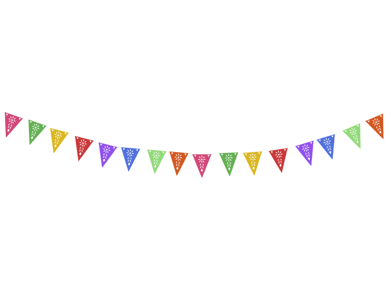 Banderin Multicolor Toda Ocasion listo para colgar en plastico picado