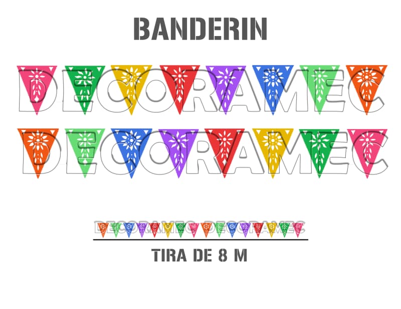Banderin Multicolor Toda Ocasion listo para colgar en plastico picado